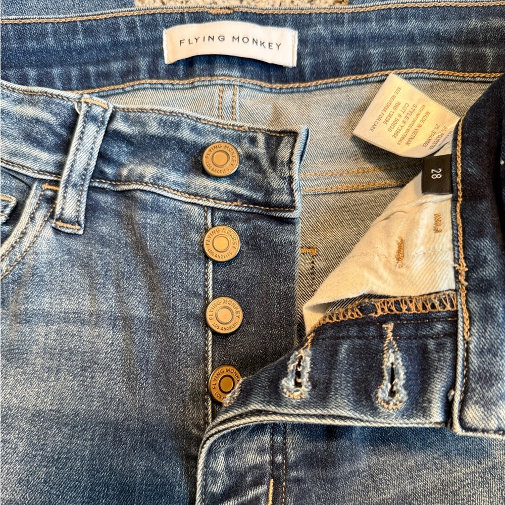 Flying Monkey High Rise Blue Denim Skinny Ankle Jeans